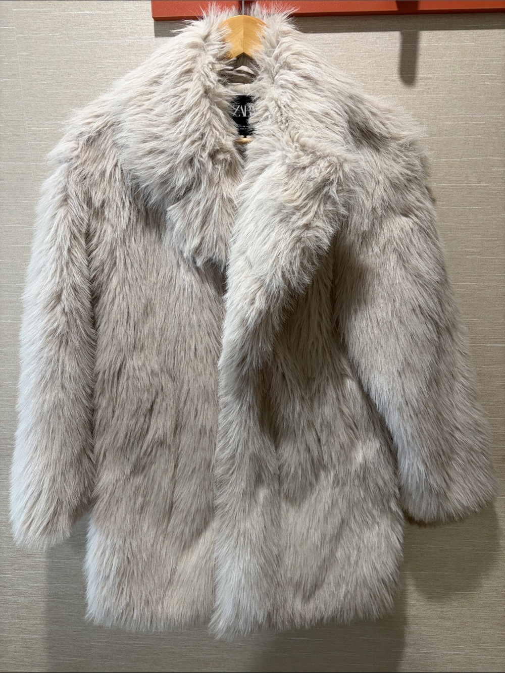 Zara Light Beige Faux Fur Teddy Jacket